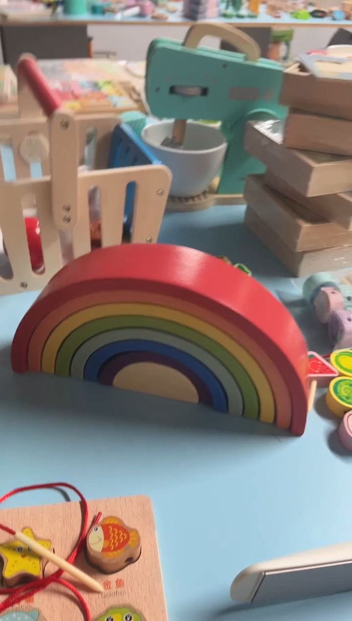 木彩虹拱桥积木.