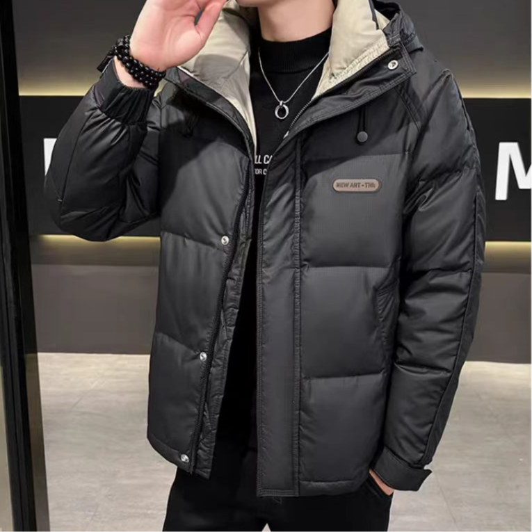 冬季新款加厚外套保暖防寒男装户外休闲防风轻薄连帽百搭上衣