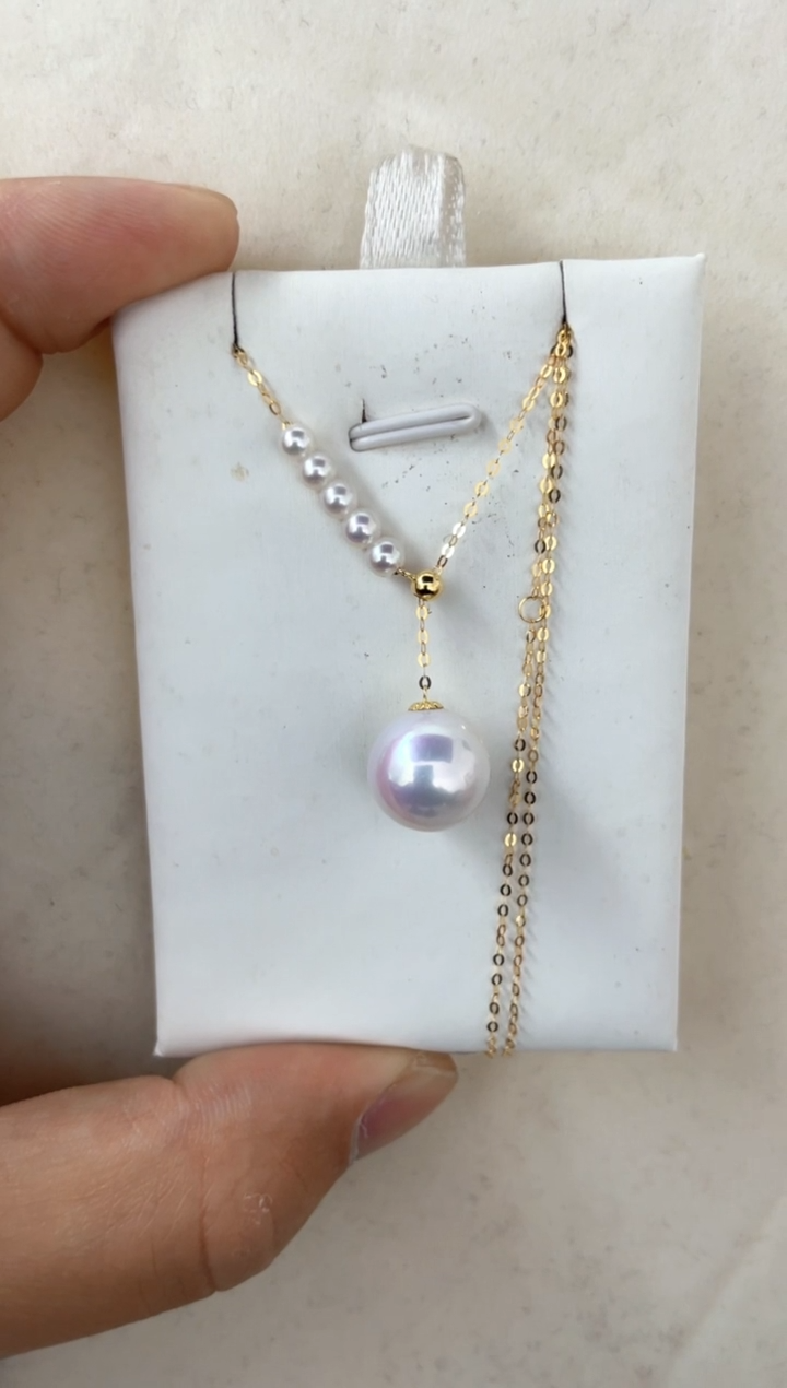 【闪购商品】淡水珍珠颈饰18K金镶嵌吊坠