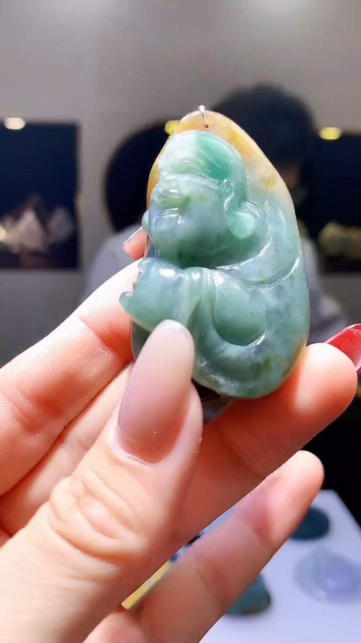 【闪购商品】定制翡翠未镶嵌1002hm-毛货挂件5