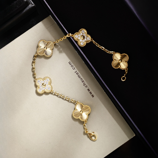 【直播福利】18K金隔钻镭射五花手链 RZ N