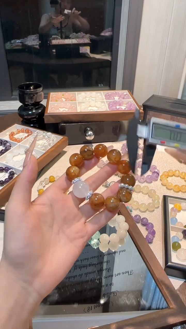 未镶嵌手串水晶焦糖胶花