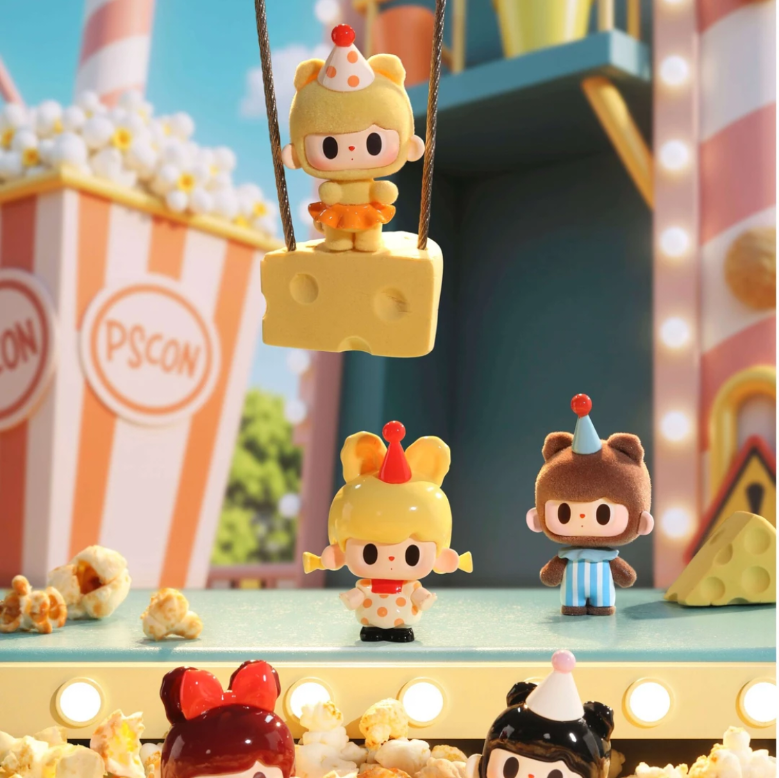 【代拆】兔兔与熊二代童心游乐园系列萌粒盲盒潮玩摆件礼物