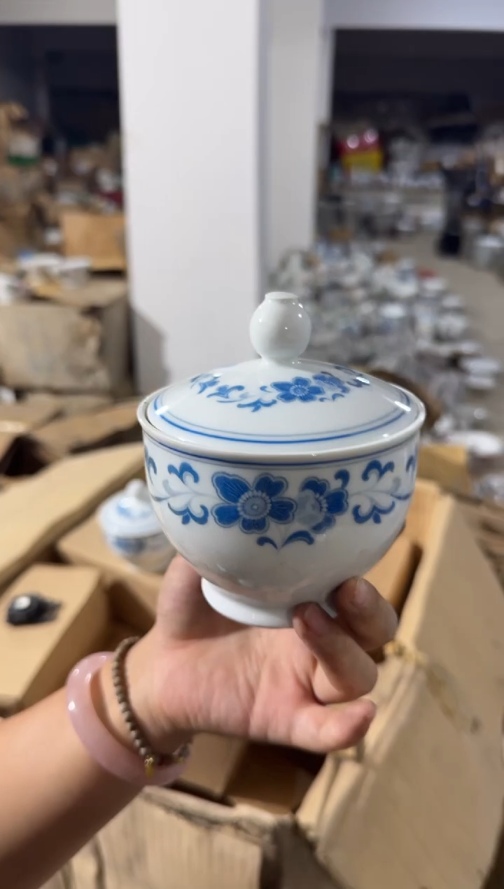 摆件蓝海棠茶叶罐微瑕请慎拍