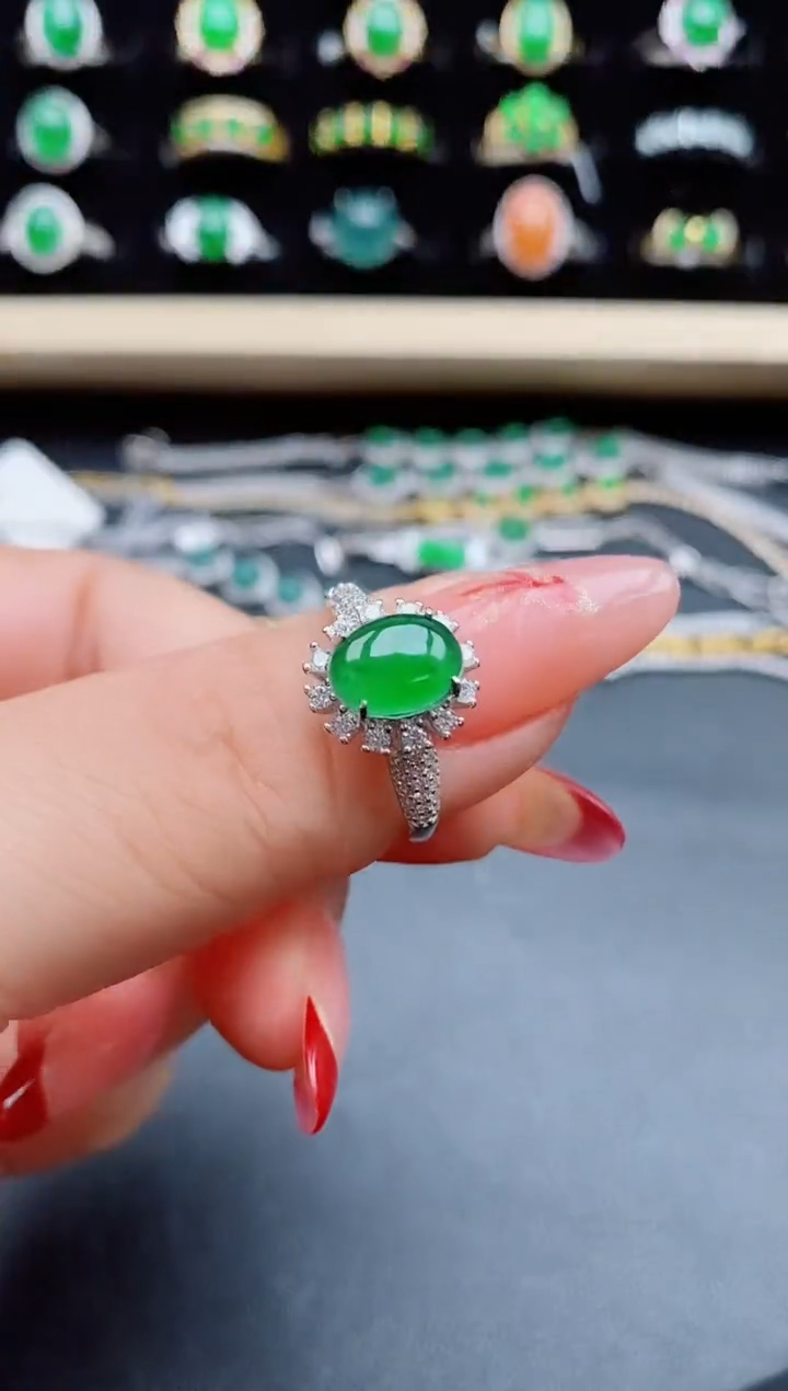 【闪购商品】翡翠戒指银S925镶嵌312312