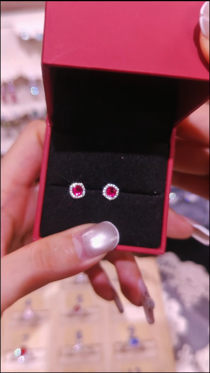 合金无玫红色耳饰 