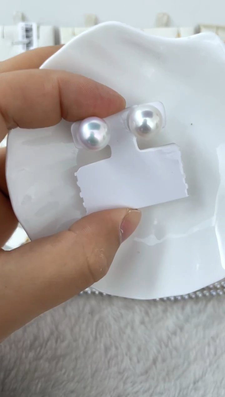 【闪购商品】淡水珍珠耳饰银S925镶嵌耳钉
