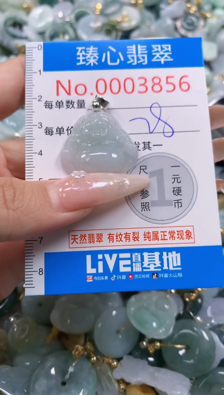 翡翠未镶嵌颈饰含绳0003856