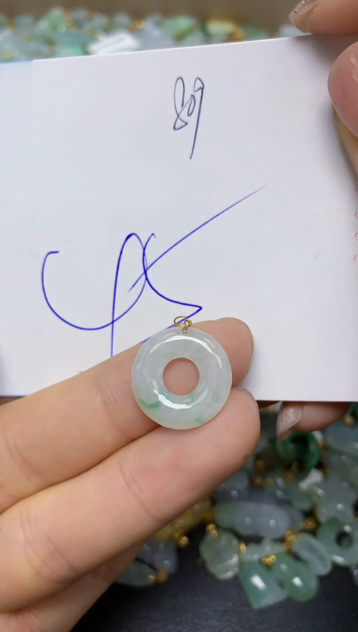 【闪购商品】翡翠挂件18K金镶嵌 天然翡翠A货