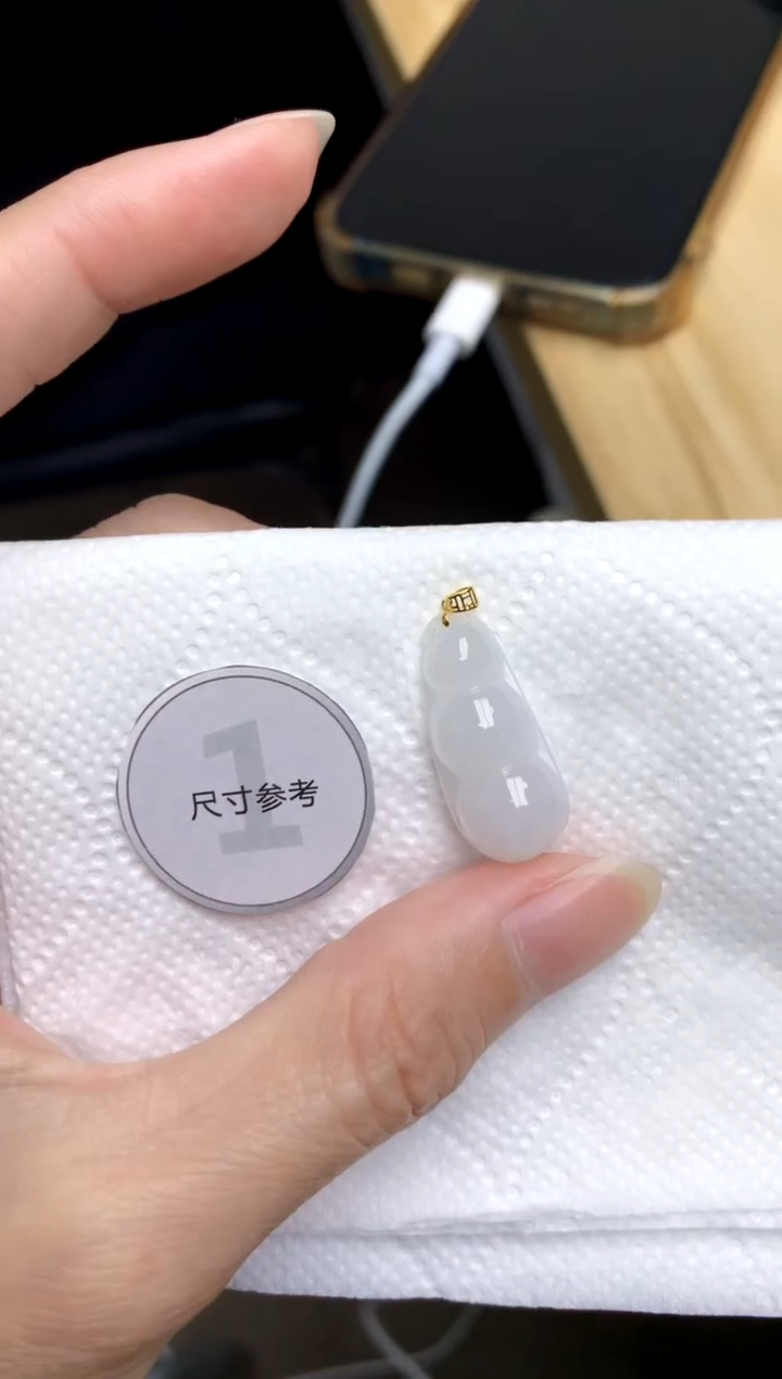 颈饰18K金镶嵌翡翠天然A货翡翠