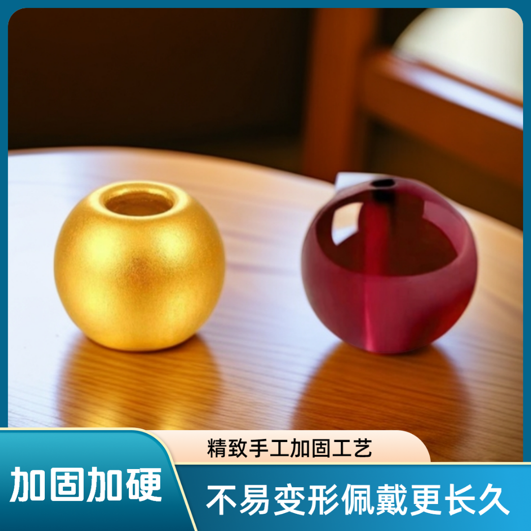 合成石榴石等配珠配卡4MM古法精品加固款小金珠配件散珠成品手串