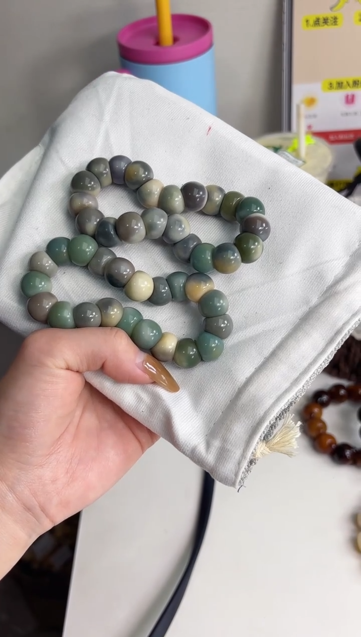 手串菩提根/象牙果沐k97桂花甜糕玉化蒜瓣肠13mm手串随机