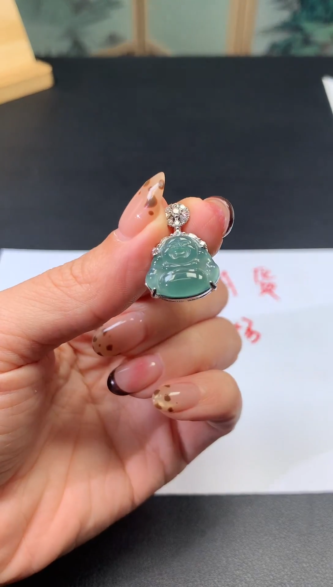 颈饰合金翡翠天然A货翡翠佛公