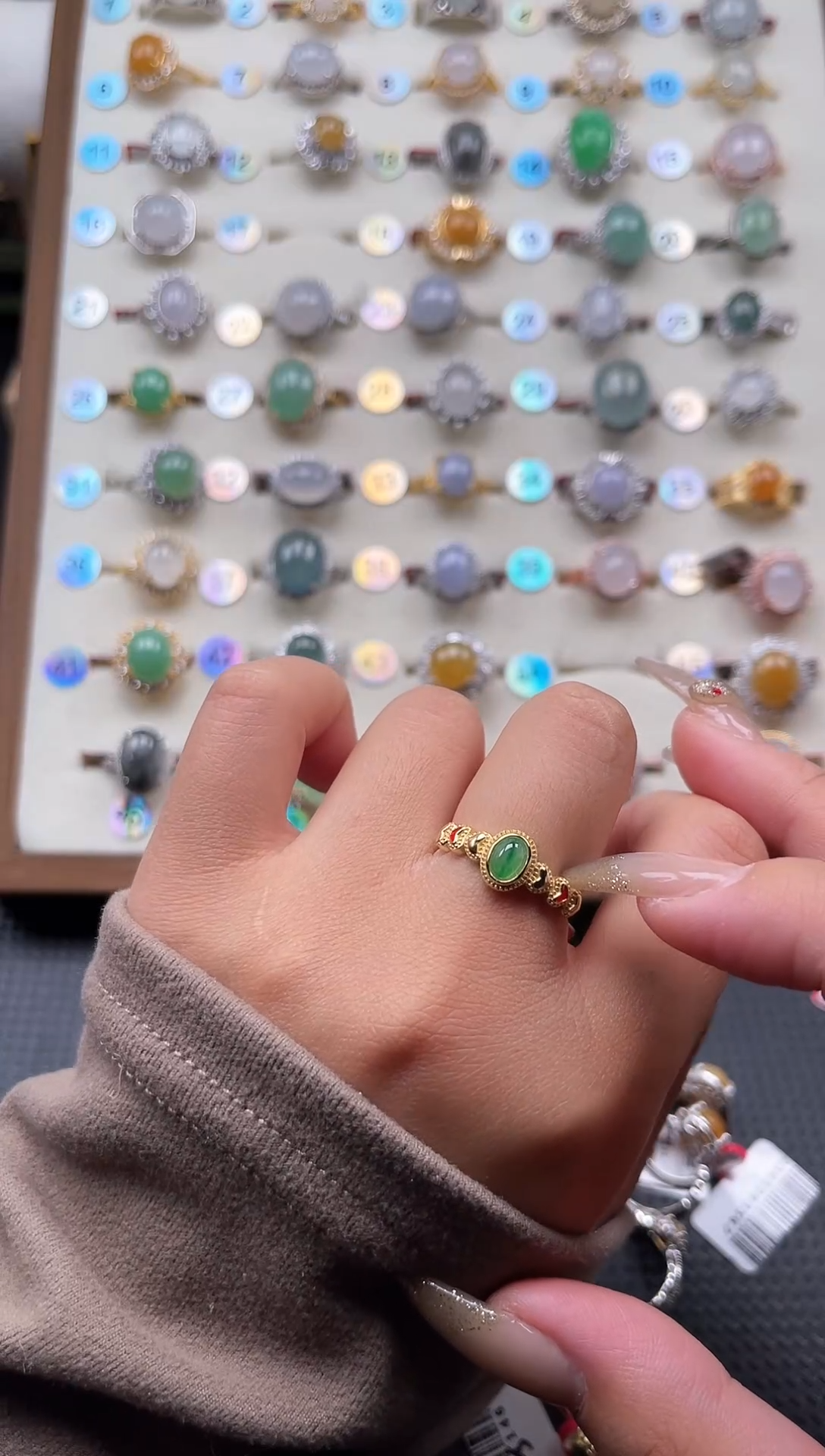 【闪购商品】翡翠戒指银S925镶嵌天然A货翡翠戒指