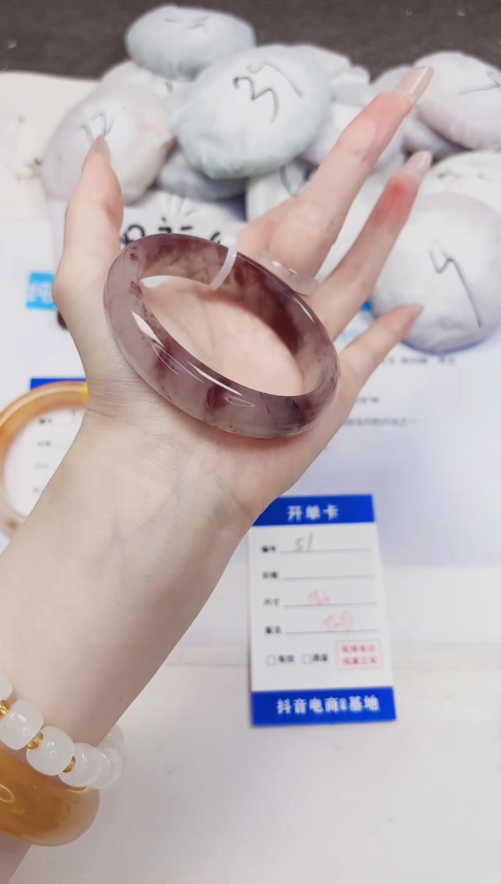 石英质玉手镯未镶嵌51-紫罗兰-圈口56