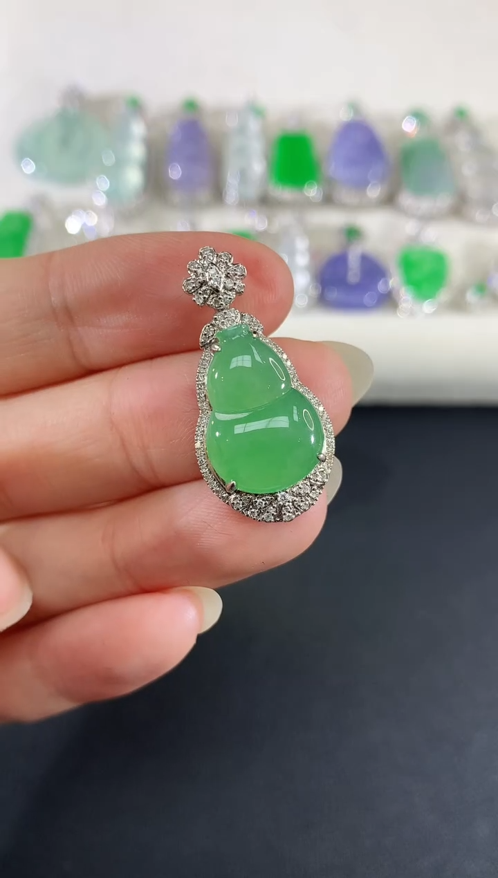 吊坠(不含链)18K金镶嵌翡翠72|4980