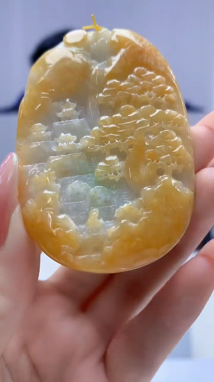 【闪购商品】定制翡翠未镶嵌5153DD-毛货挂件147