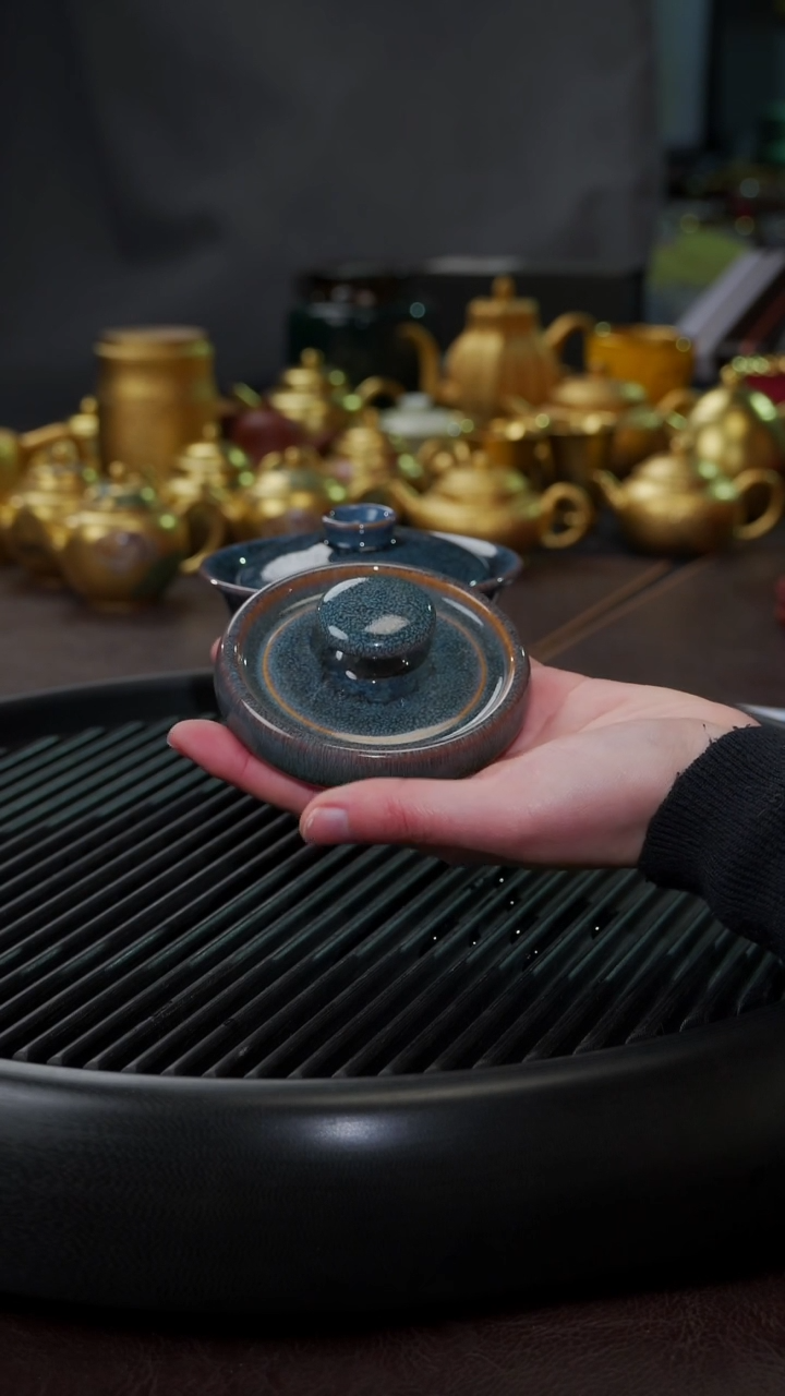 【闪购商品】杯【宜景窑天目釉蓝釉】盖置