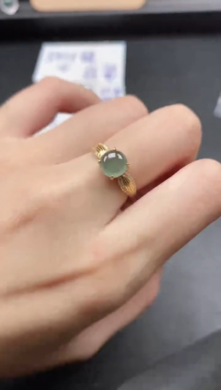 翡翠戒指银S925镶嵌5151-2