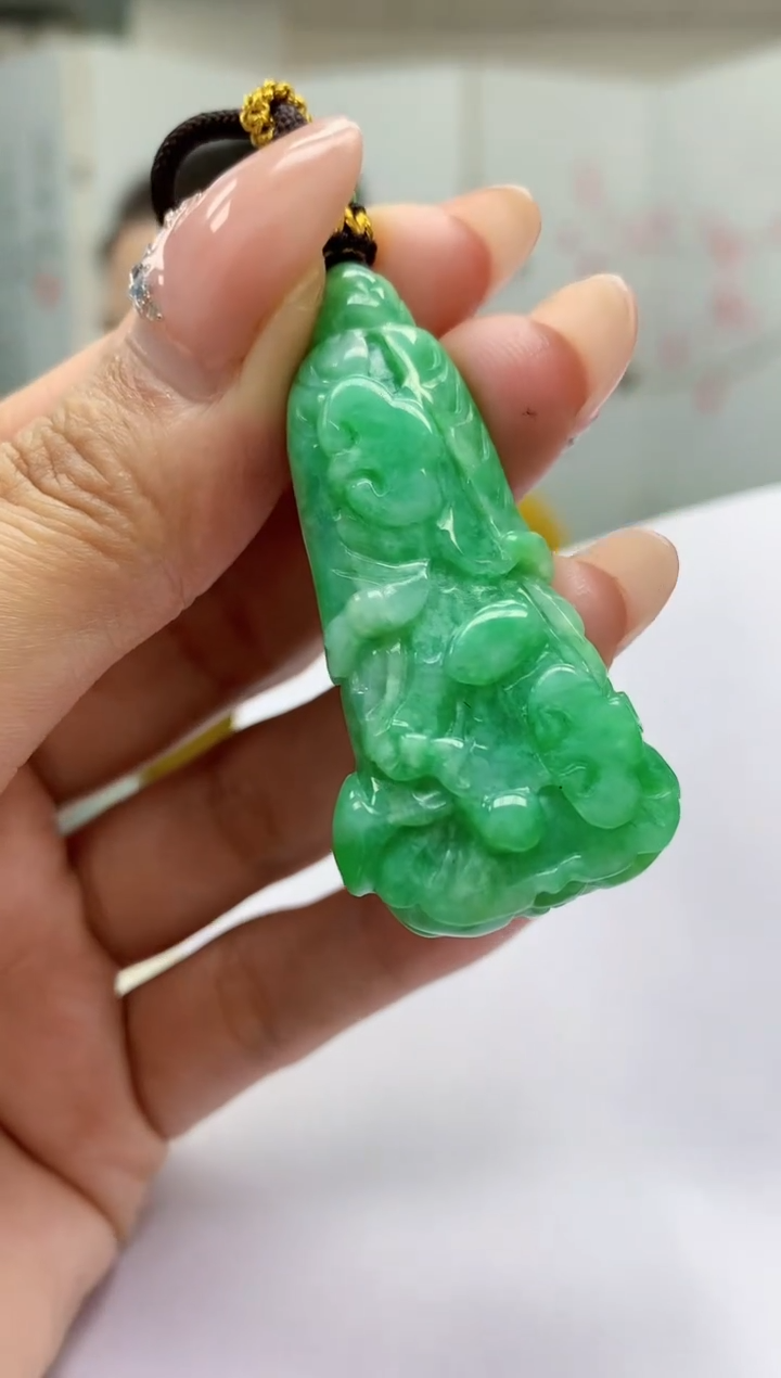 【闪购商品】定制翡翠未镶嵌4902MM-毛货挂件6