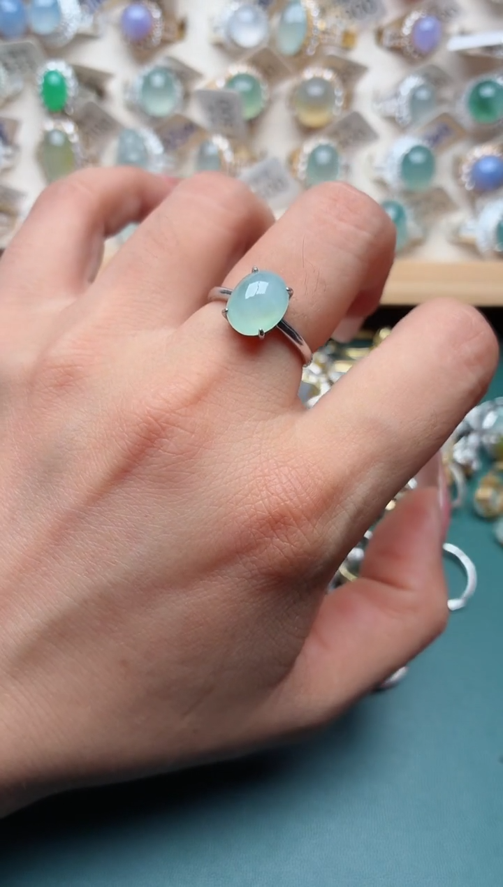 银S925镶嵌戒指翡翠.