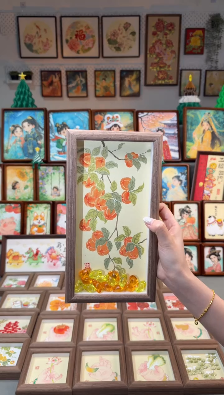 国画元宝好柿 手绘国画28
