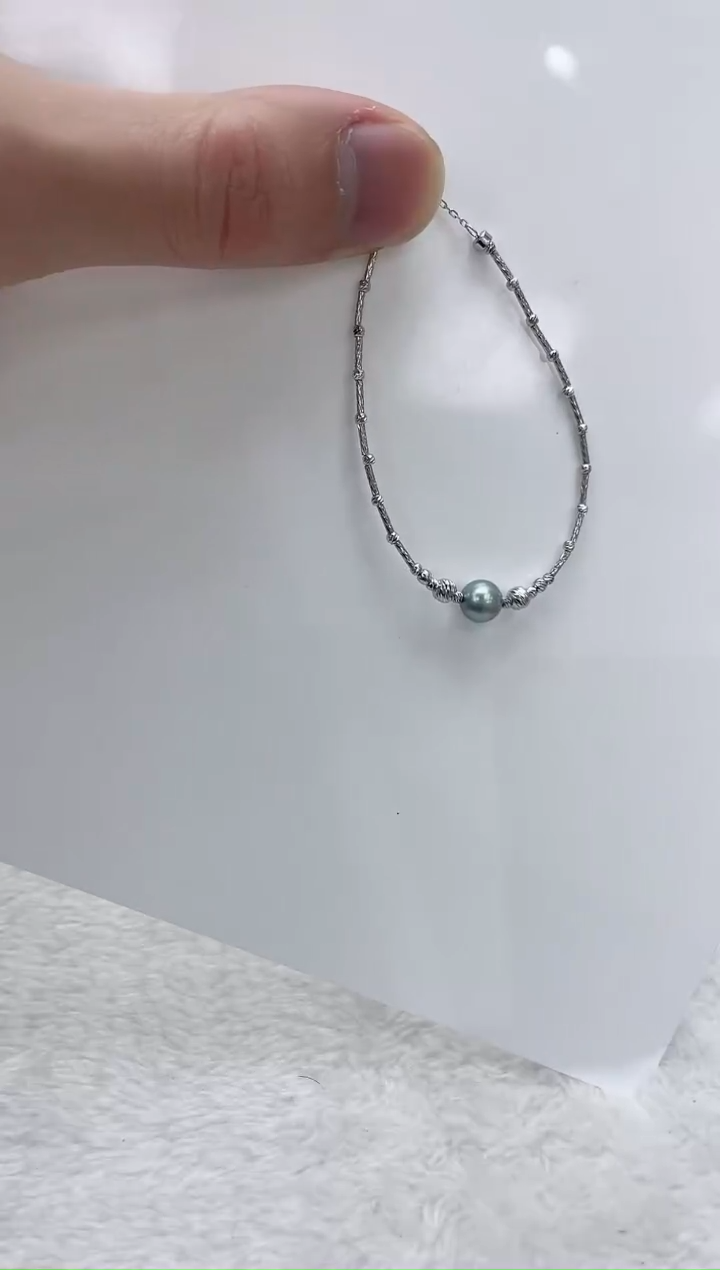 【闪购商品】海水珍珠手链银S925镶嵌海水珍珠手链