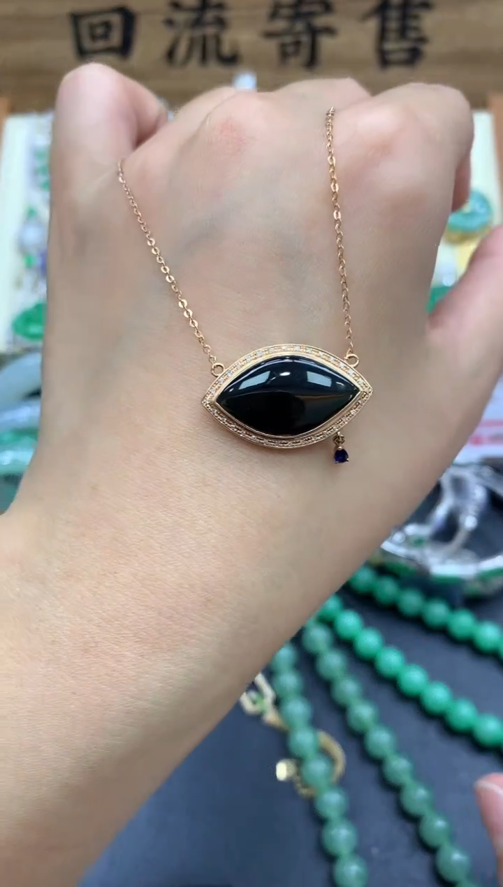 【闪购商品】翡翠18K金镶嵌颈饰340-中国好珍宝