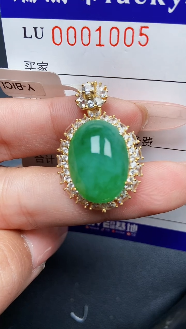 【闪购商品】翡翠颈饰银S925镶嵌1005