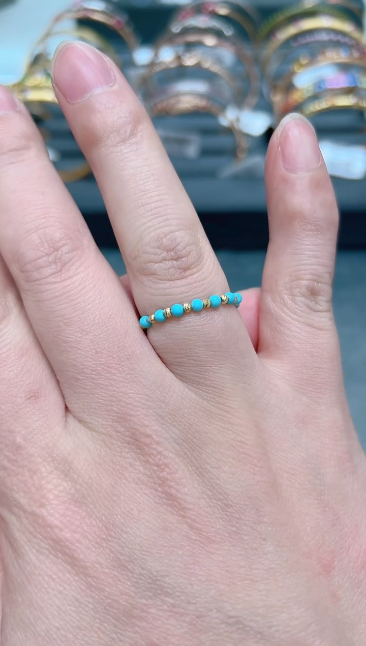 【闪购商品】绿松石戒指18K金镶嵌.