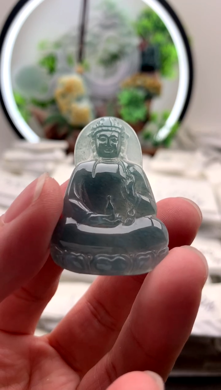 【闪购商品】翡翠颈饰未镶嵌小观音【品质一般能接受再拍】