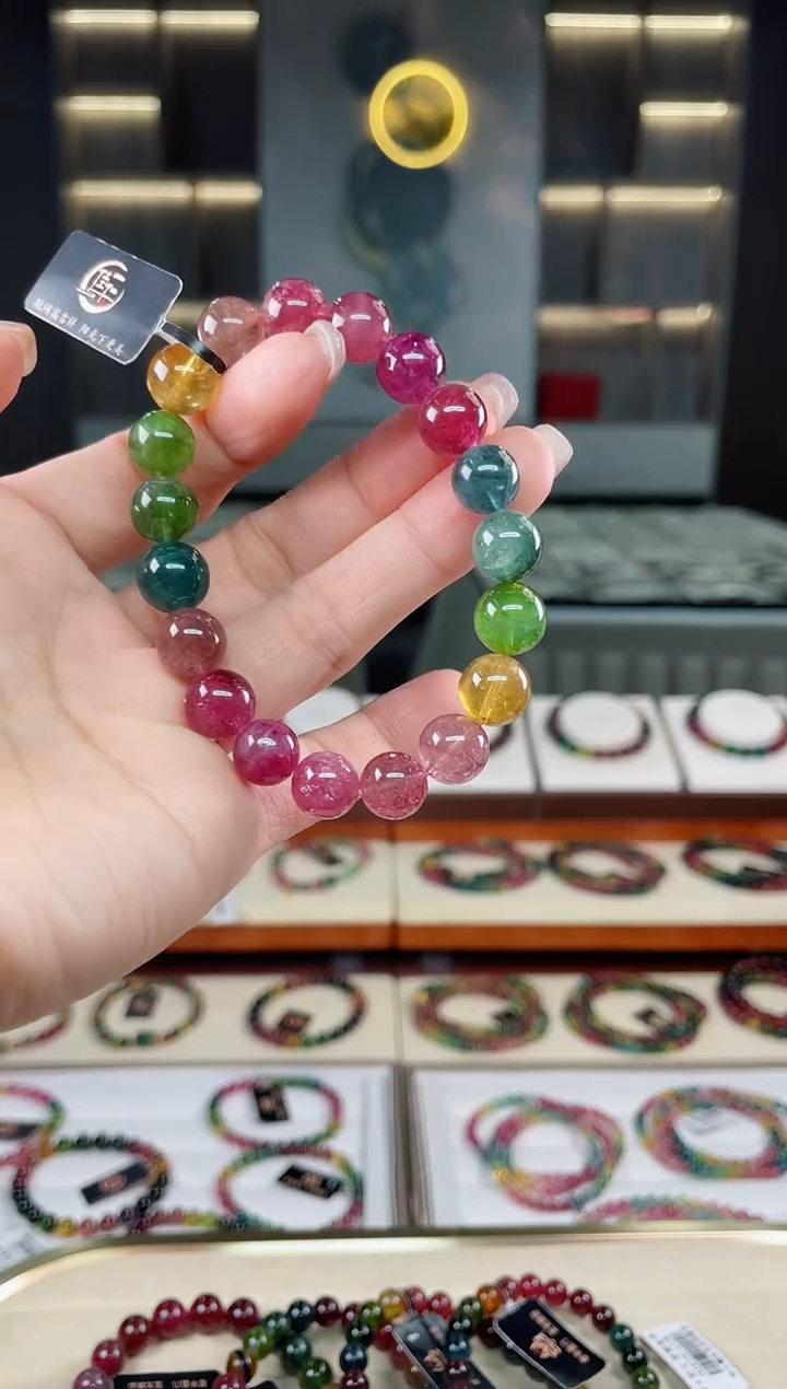 未镶嵌老矿碧玺单圈手串10mm+碧玺多样性发一条T