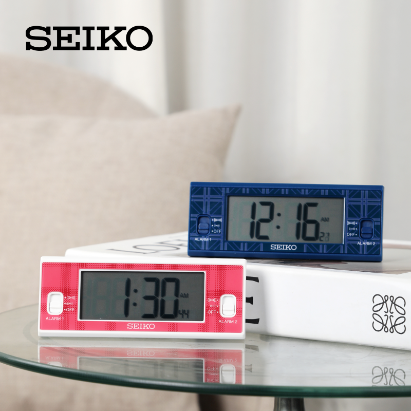 Seiko/精工闹钟多功能桌面儿童男女孩电子时钟智能新款静音双闹铃