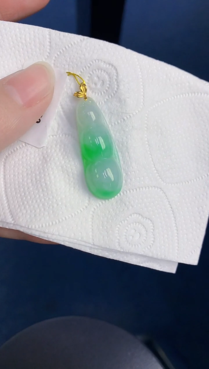 颈饰18K金镶嵌翡翠天然翡翠缅甸A货
