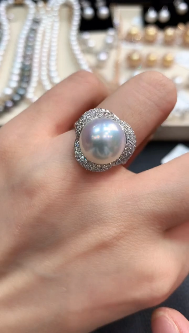 【闪购商品】海水珍珠戒指18K金镶嵌m70       