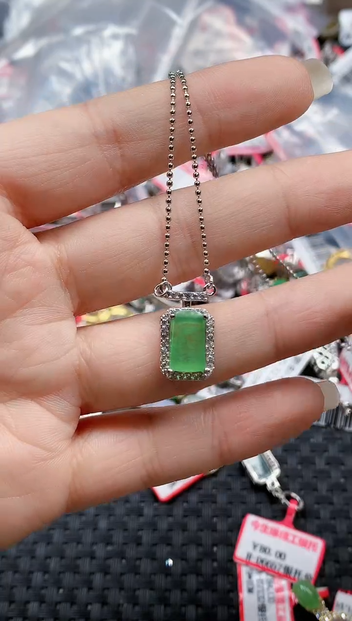 银S925镶嵌戒指翡翠?****喵天然A货缅甸翡翠