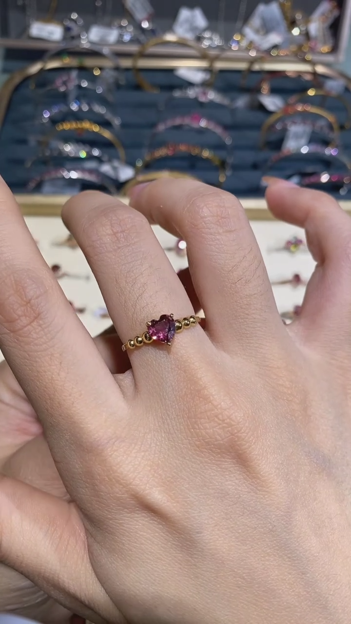 【闪购商品】碧玺戒指18K金镶嵌戒指