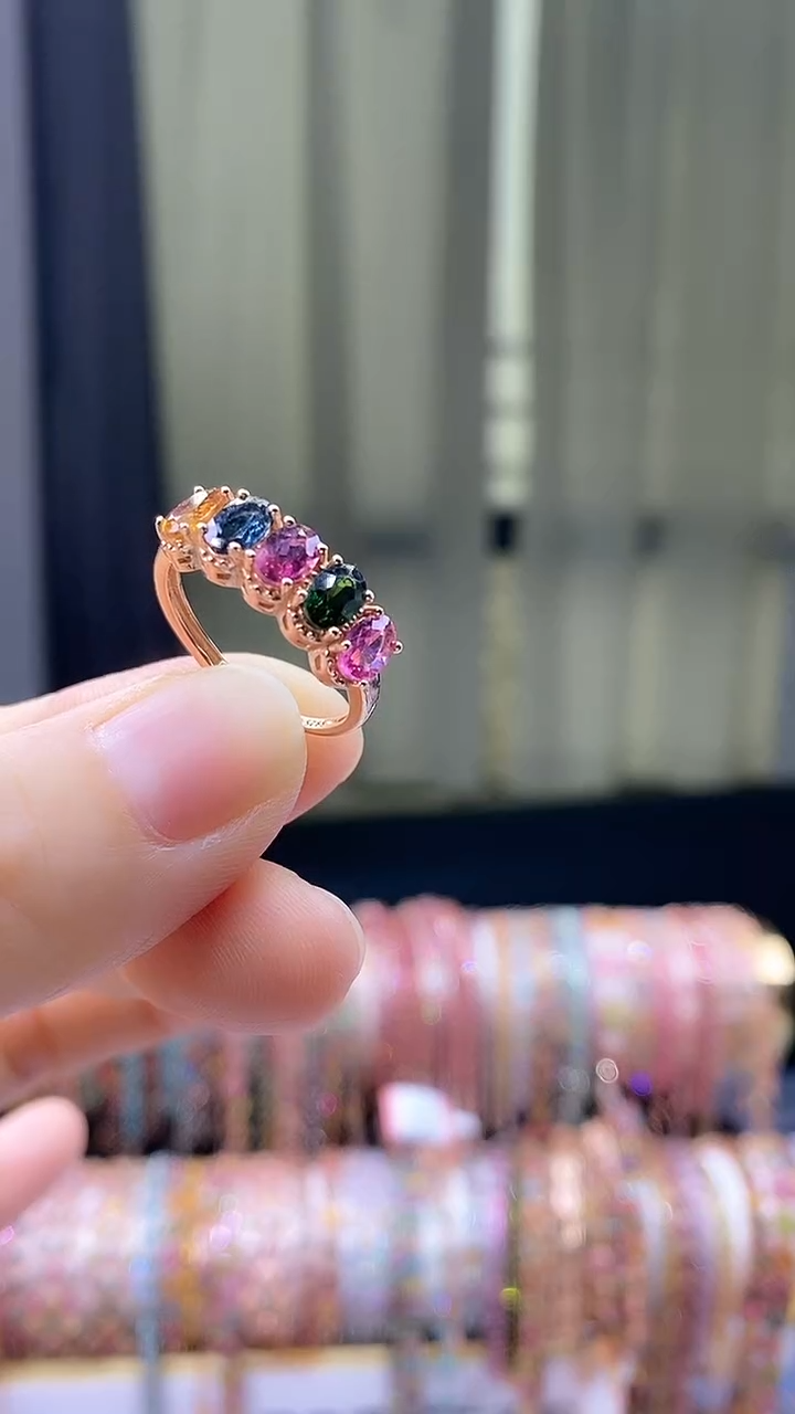 【闪购商品】碧玺戒指银S925镶嵌66666666666