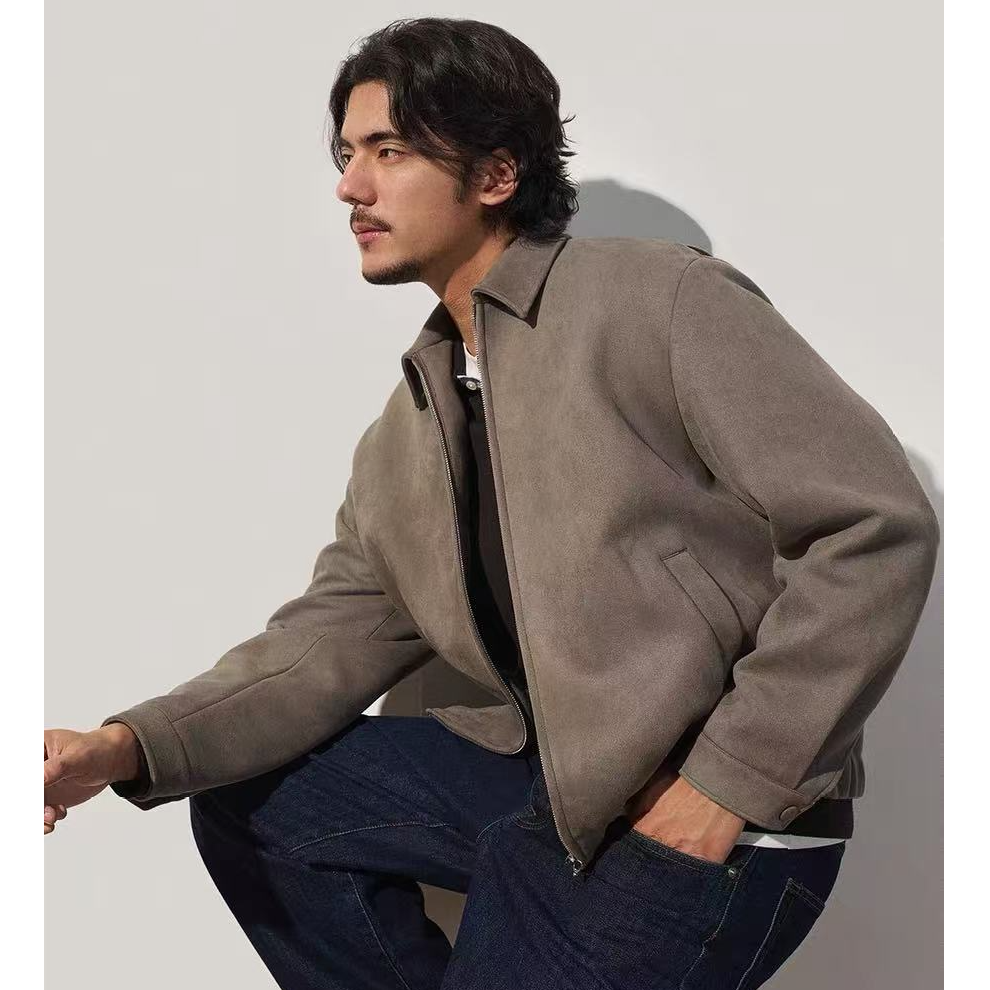 Trendiano秋冬新款重磅海岛绒哈灵顿男款翻领夹克1SM3090240