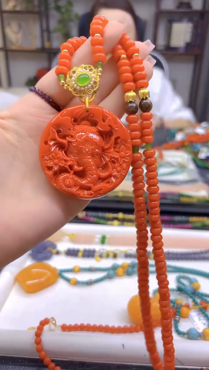 南红玛瑙未镶嵌毛衣链DIY款M769