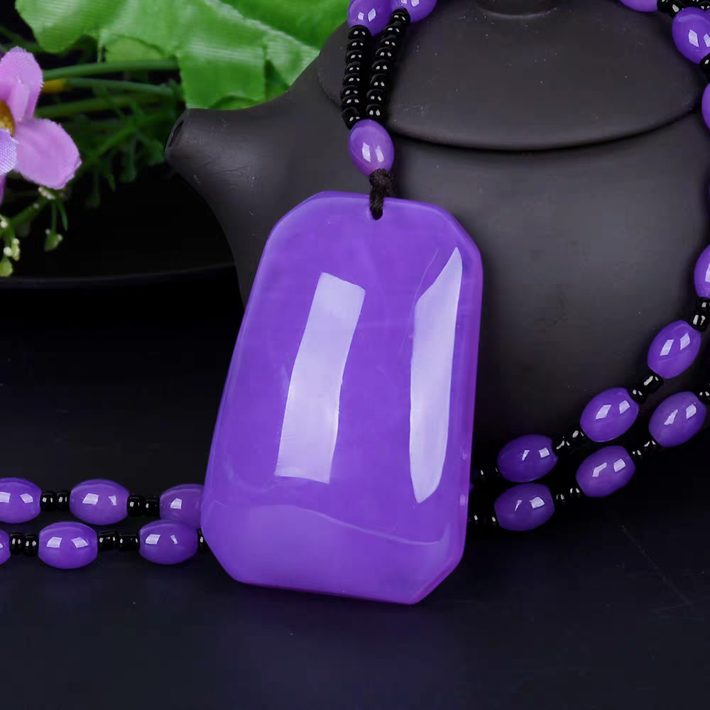 国风设计款紫无事牌吊坠-CB0218Y