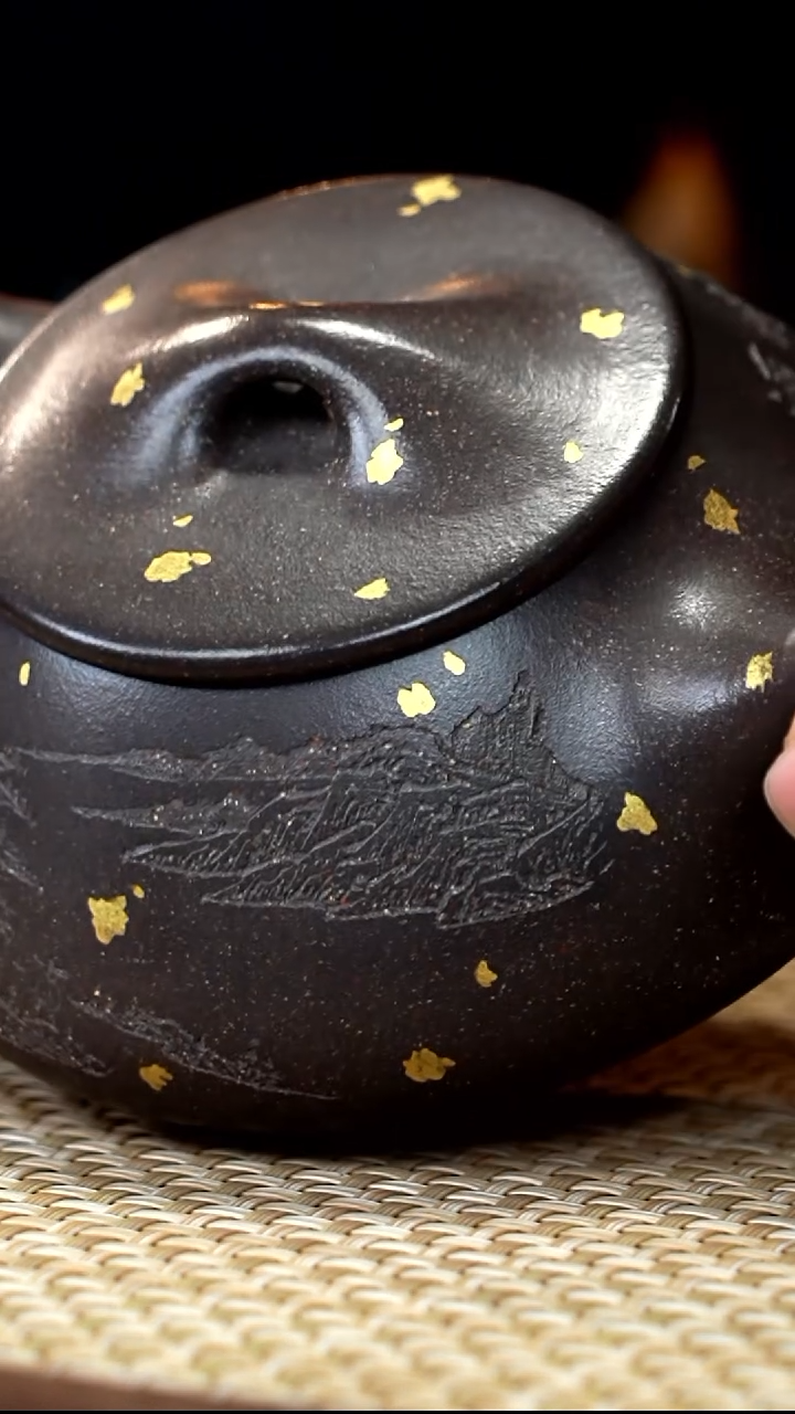 茶壶紫砂HZY洒金观沧海满瓢天青