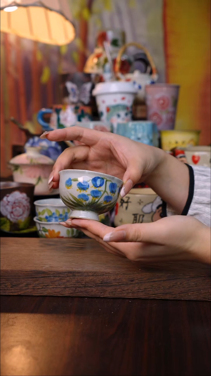 杯子陶泥垚手作 景德镇手工手绘陶瓷器物
