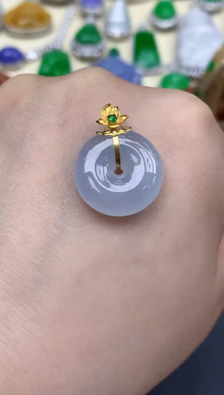 颈饰18K金镶嵌翡翠116-中国好珍宝