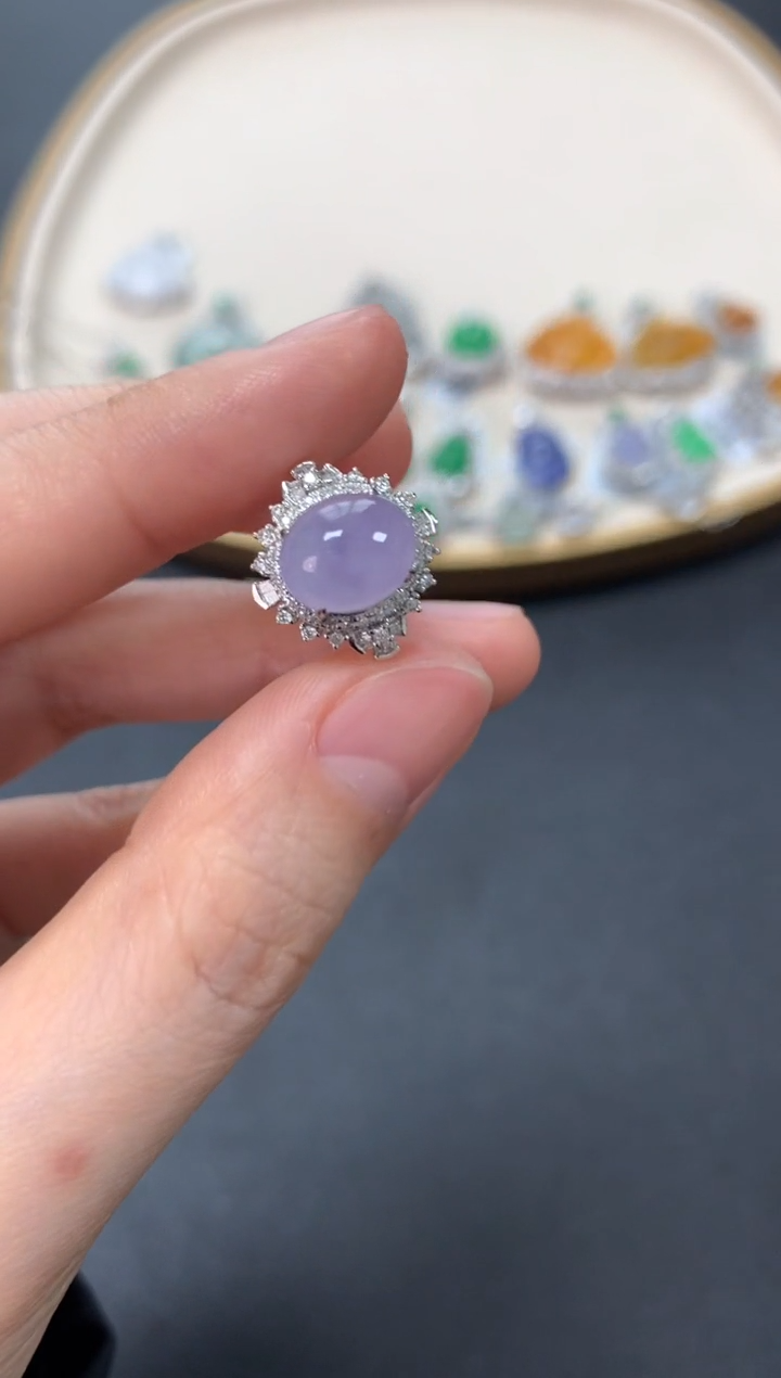 【闪购商品】翡翠戒指18K金镶嵌3800戒指