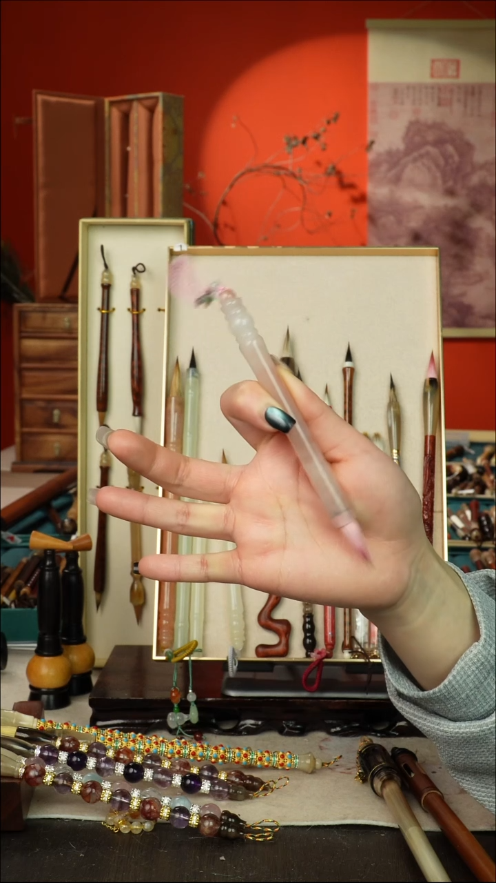 548号闪孤品高货毛笔链接 清水试笔 蘸墨不退