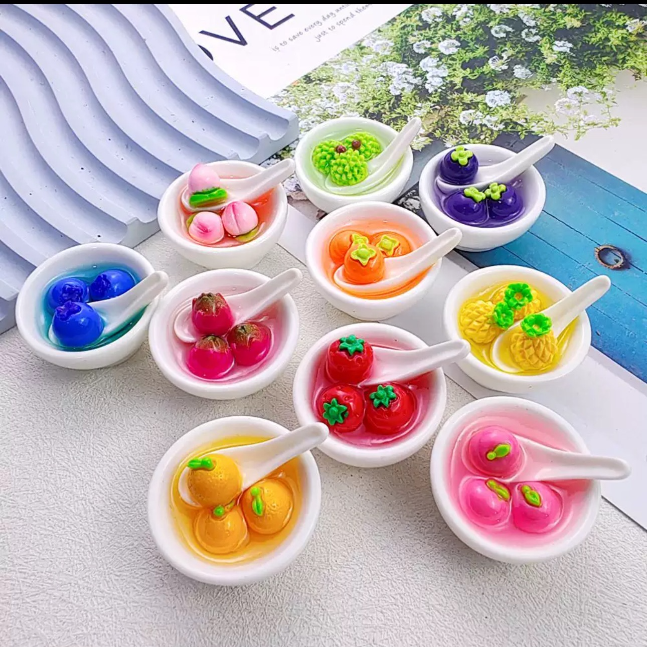 水果汤圆树脂DIY摆件创意手工饰品温馨立体小摆件