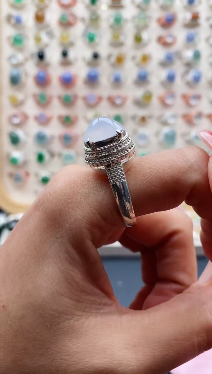 【闪购商品】翡翠戒指未镶嵌天然缅甸A货翡翠333 9+1