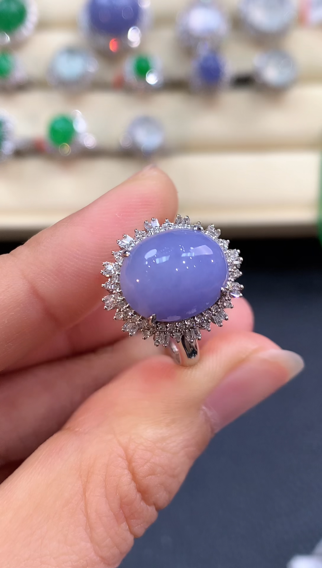 【闪购商品】翡翠戒指18K金镶嵌 B199有色差   