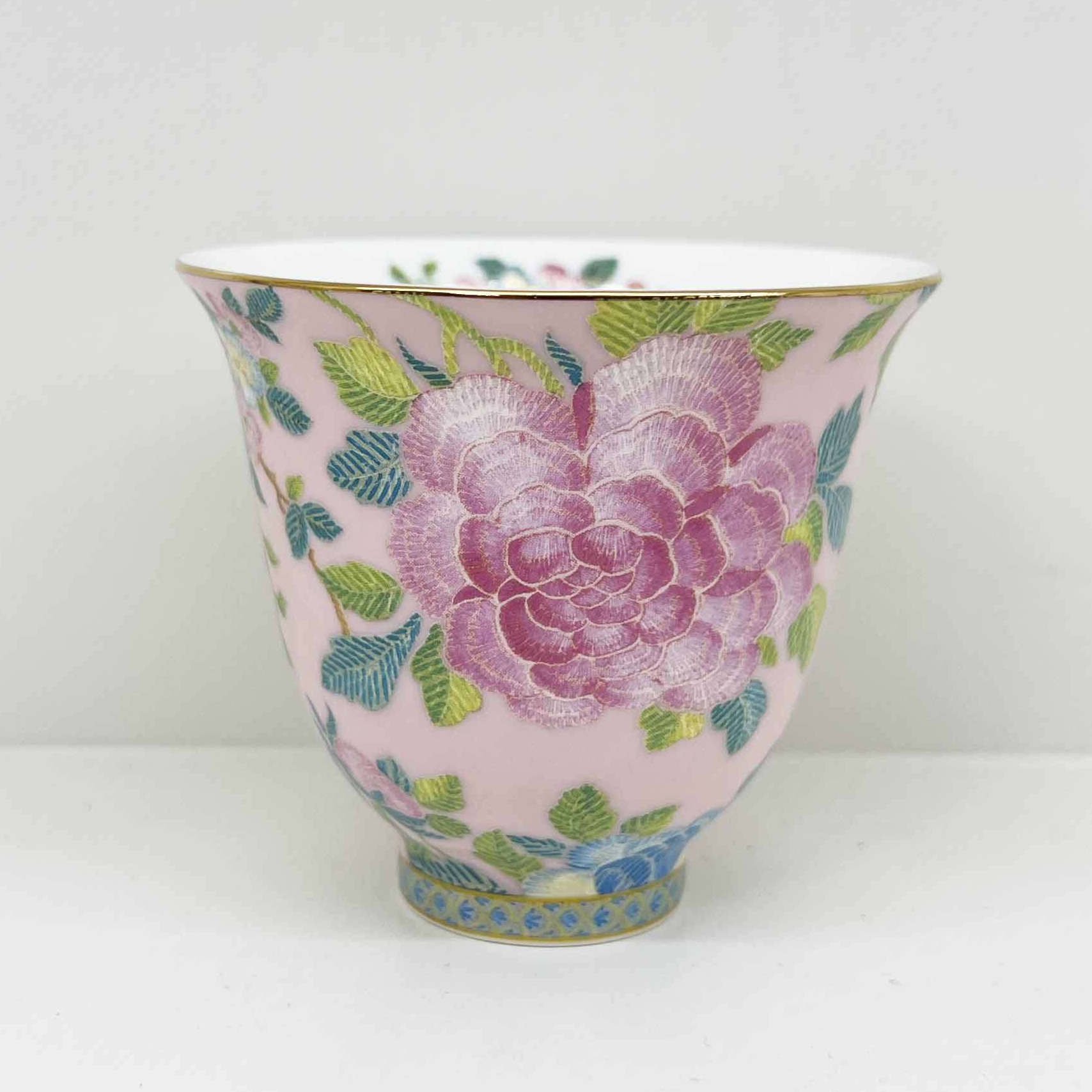 【奇居亭】DF百鸟和鸣骨瓷主人杯高款 粉红#F9508Y11